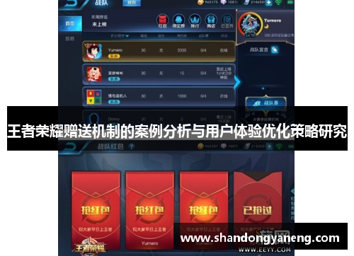 王者荣耀赠送机制的案例分析与用户体验优化策略研究