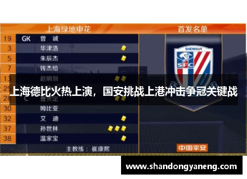 上海德比火热上演，国安挑战上港冲击争冠关键战